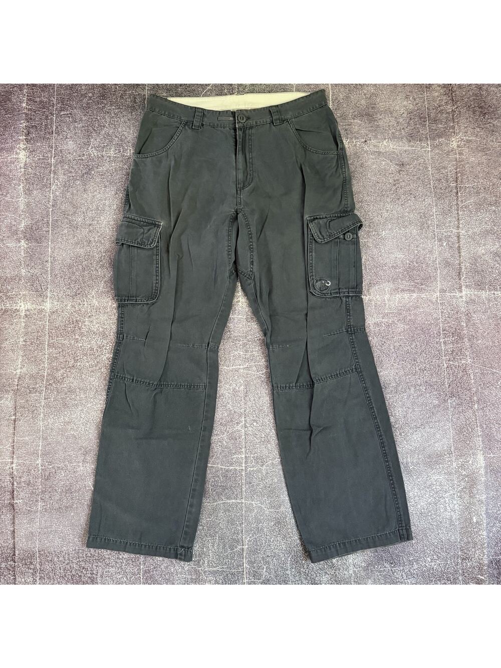 Men's Vintage 90's Mammut Gray Cotton Canvas Cargo Champ Hiking Pants Sz 34 X 32
